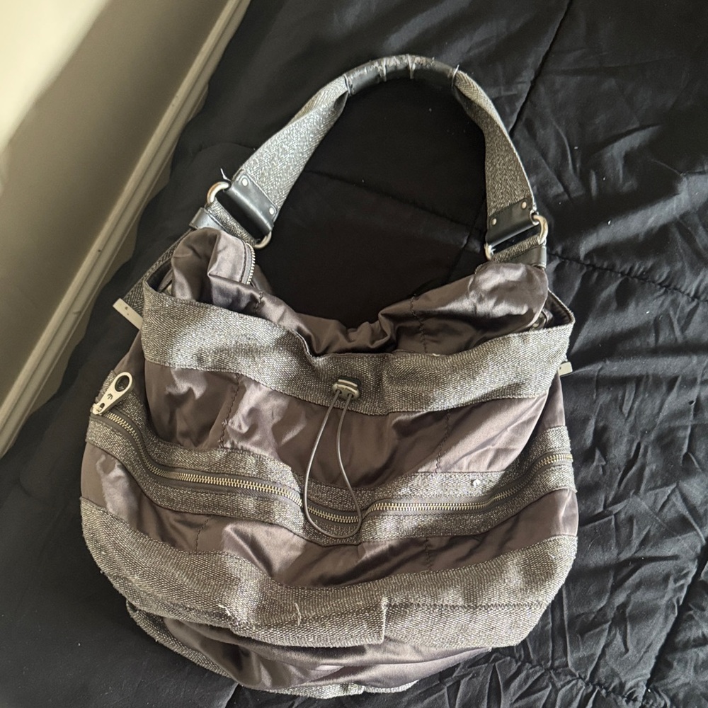 Juicy Couture Black and Gray Shoulder Bag